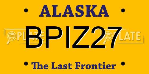 BPIZ27 Alaska License Plate