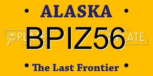 BPIZ56 Alaska License Plate