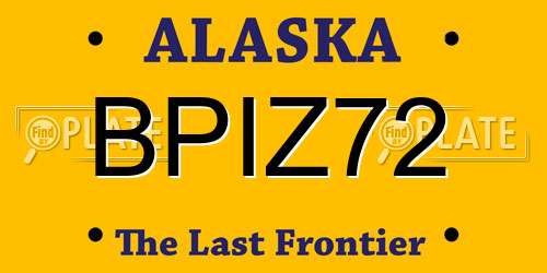 BPIZ72 Alaska License Plate