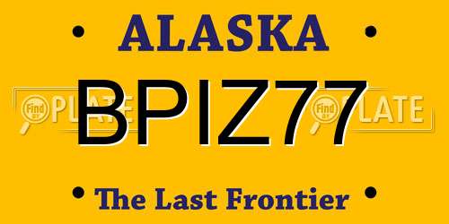 BPIZ77 Alaska License Plate
