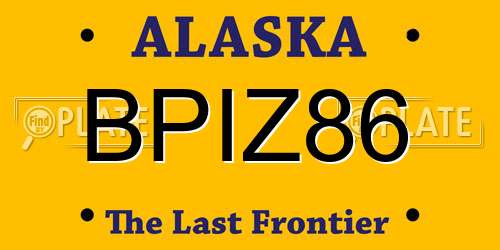 BPIZ86 Alaska License Plate
