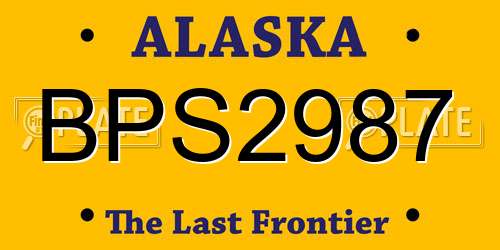 BPS2987 Alaska License Plate