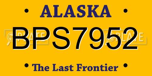 BPS7952 Alaska License Plate