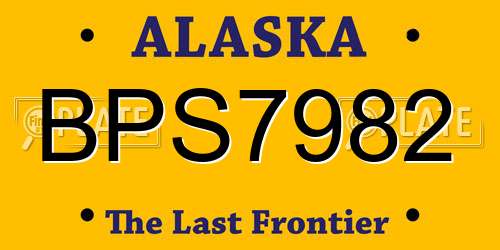 BPS7982 Alaska License Plate