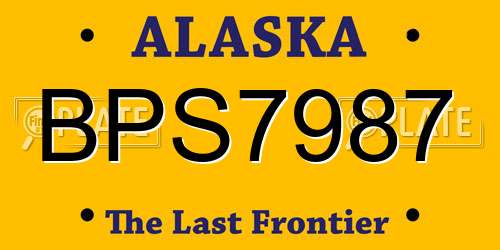 BPS7987 Alaska License Plate