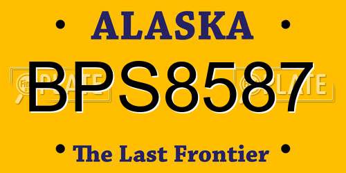 BPS8587 Alaska License Plate
