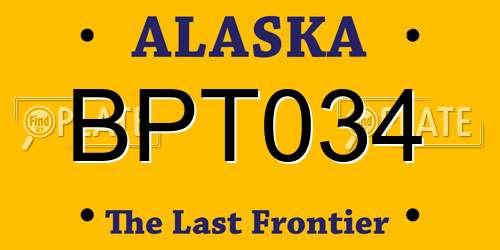 BPT034 Alaska License Plate