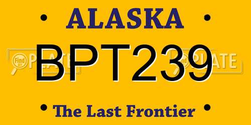 BPT239 Alaska License Plate