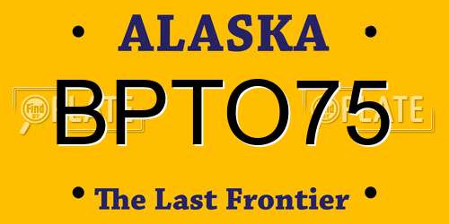 BPTO75 Alaska License Plate