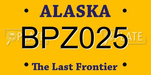 BPZ025 Alaska License Plate