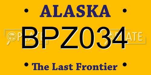 BPZ034 Alaska License Plate