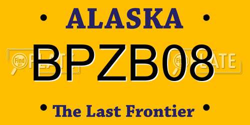 BPZB08 Alaska License Plate