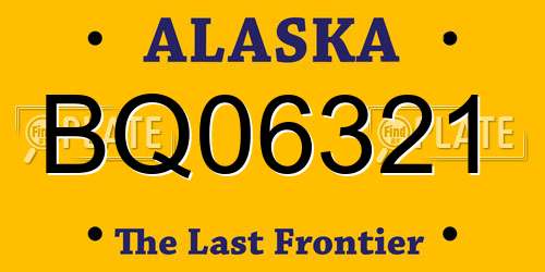 BQ06321 Alaska License Plate