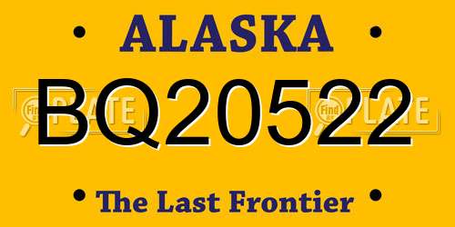 BQ20522 Alaska License Plate