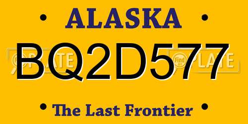 BQ2D577 Alaska License Plate