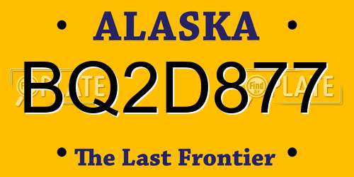 BQ2D877 Alaska License Plate