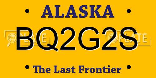 BQ2G2S Alaska License Plate