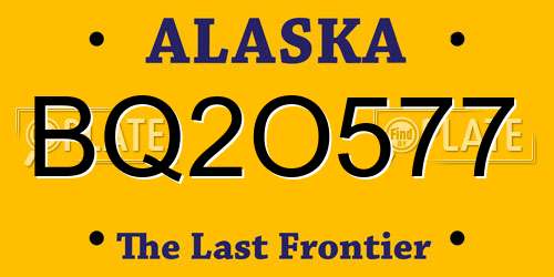 BQ2O577 Alaska License Plate