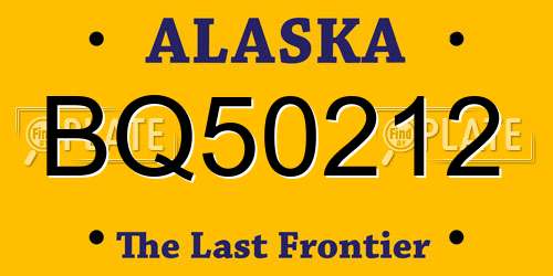 BQ50212 Alaska License Plate