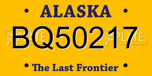 BQ50217 Alaska License Plate