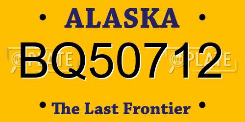 BQ50712 Alaska License Plate
