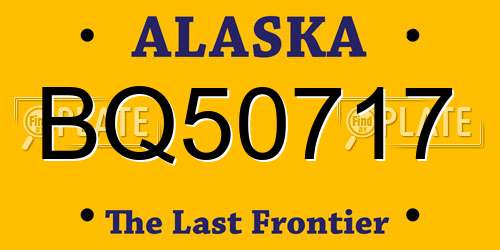 BQ50717 Alaska License Plate
