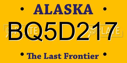 BQ5D217 Alaska License Plate