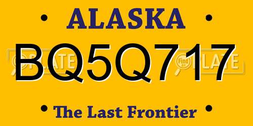 BQ5Q717 Alaska License Plate