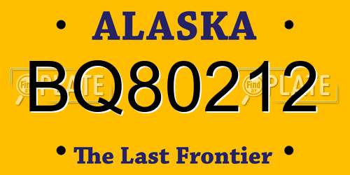 BQ80212 Alaska License Plate