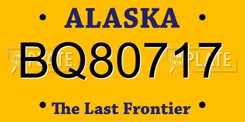 BQ80717 Alaska License Plate
