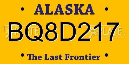 BQ8D217 Alaska License Plate