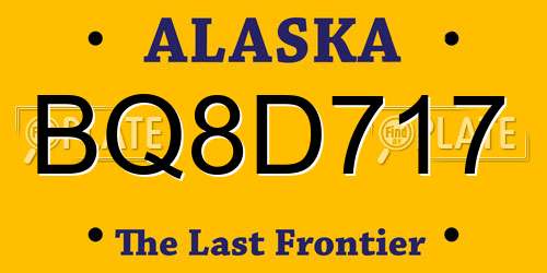 BQ8D717 Alaska License Plate