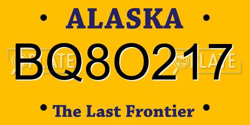 BQ8O217 Alaska License Plate