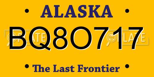 BQ8O717 Alaska License Plate