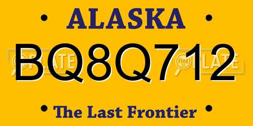 BQ8Q712 Alaska License Plate