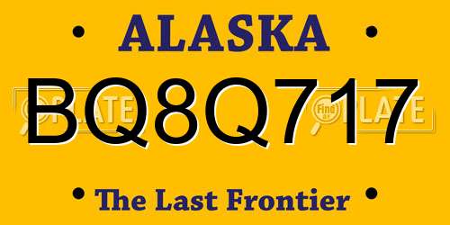 BQ8Q717 Alaska License Plate