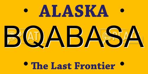 BQABASA Alaska License Plate