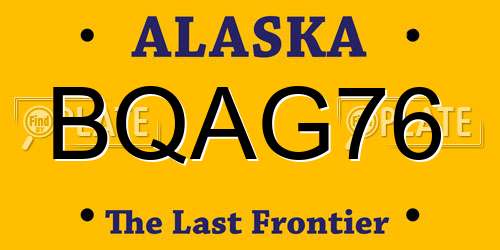 BQAG76 Alaska License Plate