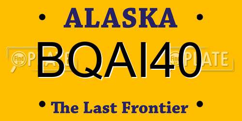 BQAI40 Alaska License Plate