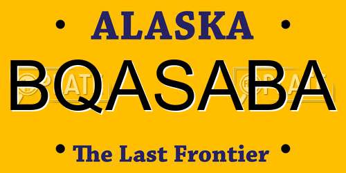 BQASABA Alaska License Plate