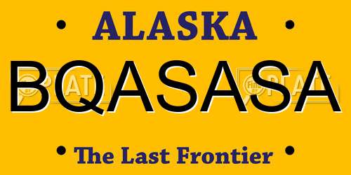 BQASASA Alaska License Plate