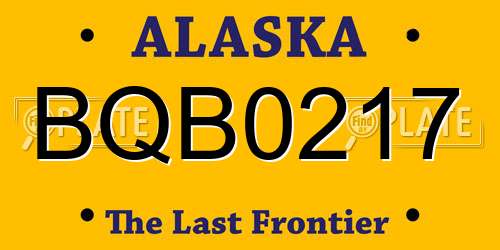 BQB0217 Alaska License Plate
