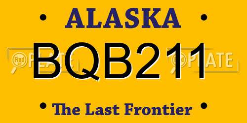 BQB211 Alaska License Plate
