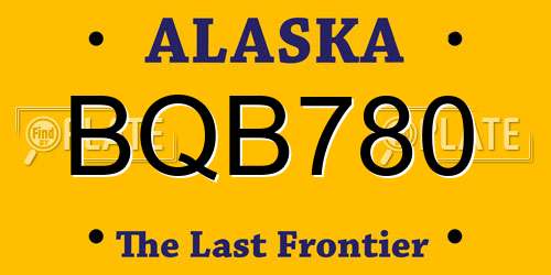 BQB780 Alaska License Plate