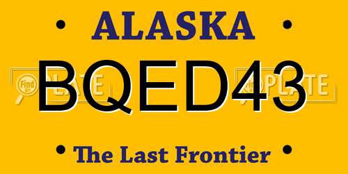 BQED43 Alaska License Plate