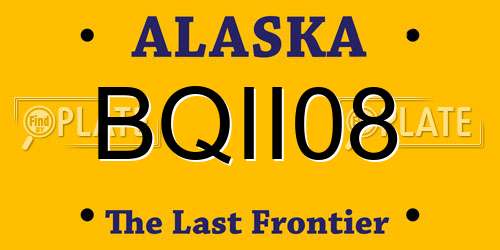 BQII08 Alaska License Plate