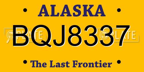 BQJ8337 Alaska License Plate