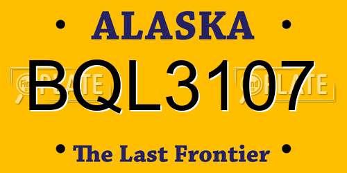 BQL3107 Alaska License Plate