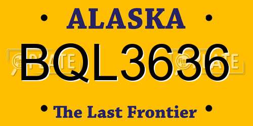 BQL3636 Alaska License Plate