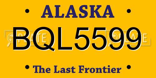 BQL5599 Alaska License Plate